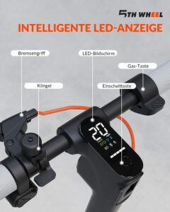 E-Scooter mit Straßenzulassung, 10 Zoll, bis 40 km, Vierfachfederung, Blinker, App, Dualbremse – Bild 7