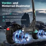 HITWAY H11 E-Scooter, Straßenzulassung, Dualantrieb, 52V 23,4Ah, bis 130 km, App, NFC, 10 Zoll – Bild 3